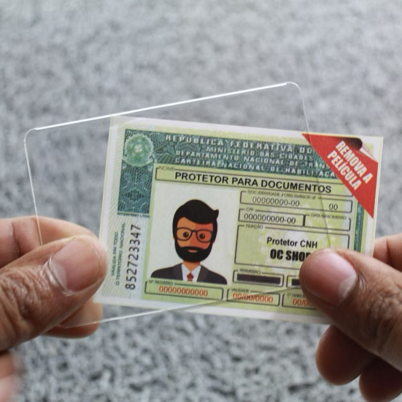 Capa Porta Documento Acrílico Para RG antigo, CNH e RG modelo novo Documento CRLV de Veículo
