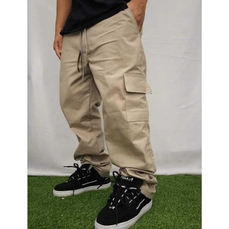 Calça Cargo Infantil Menino Preta e Bege Tamanho 