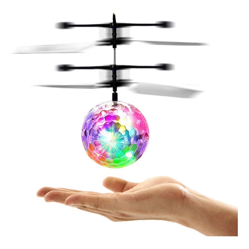 Bola Voadora Elétrica com LED – Brinquedo RC Luminoso e Flutuante helicoptero sensor