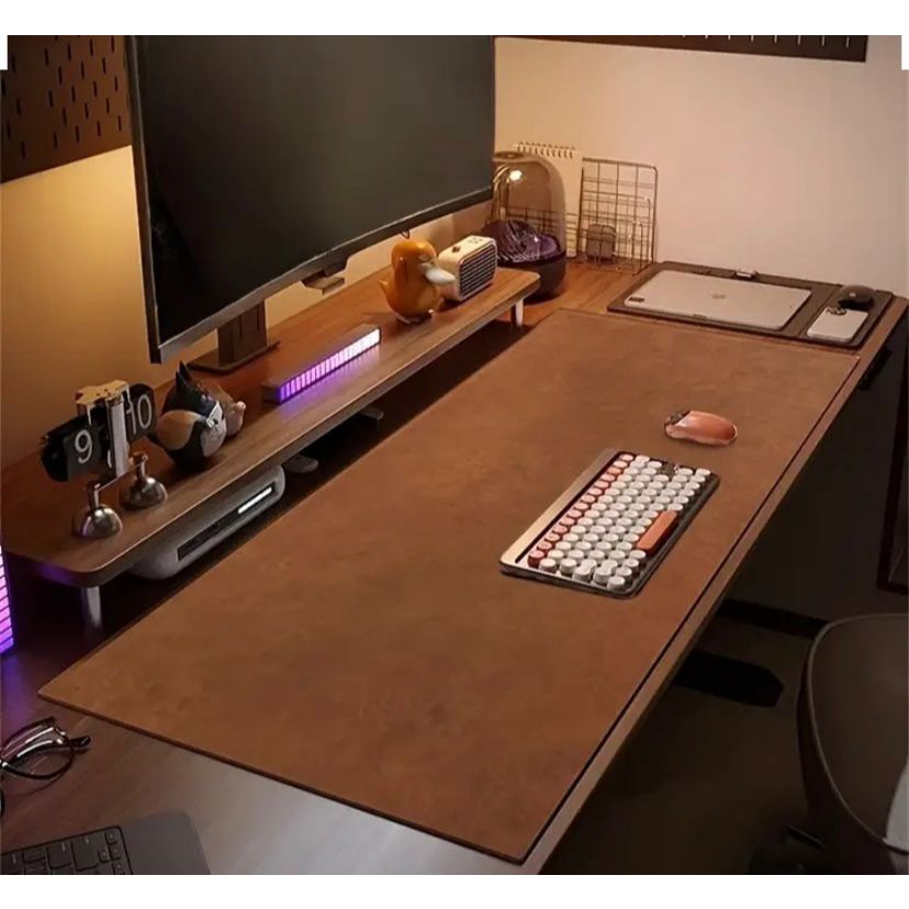Desk Pad Gigante Couro BordaCosturada Tapete de Mesa Mousepad para Escritório