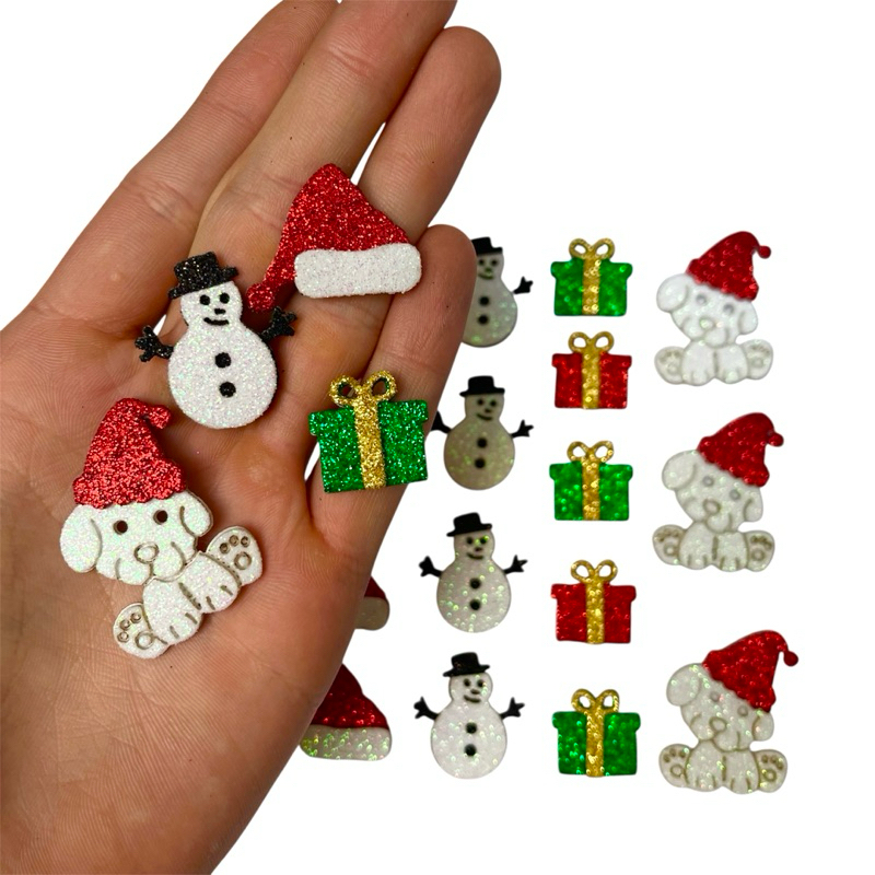 Kit 20 Adesivos Pet Natal – Gorro, Boneco de neve, Presente e Cachorro Natalino