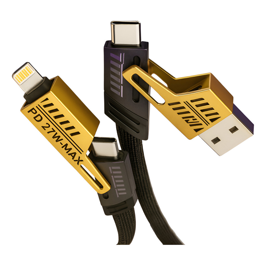 Cabo Usb 4 Em 1 65w Carregador Turbo Rápido Turbo iPhone Android 1 Metro Promoção