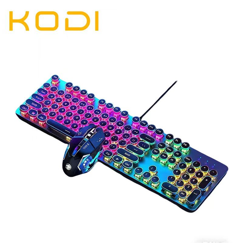 Teclado Mecânico Gamer Punk RGB – Mouse Gamer 3200DPI – Kit para Jogos e Setup-H7