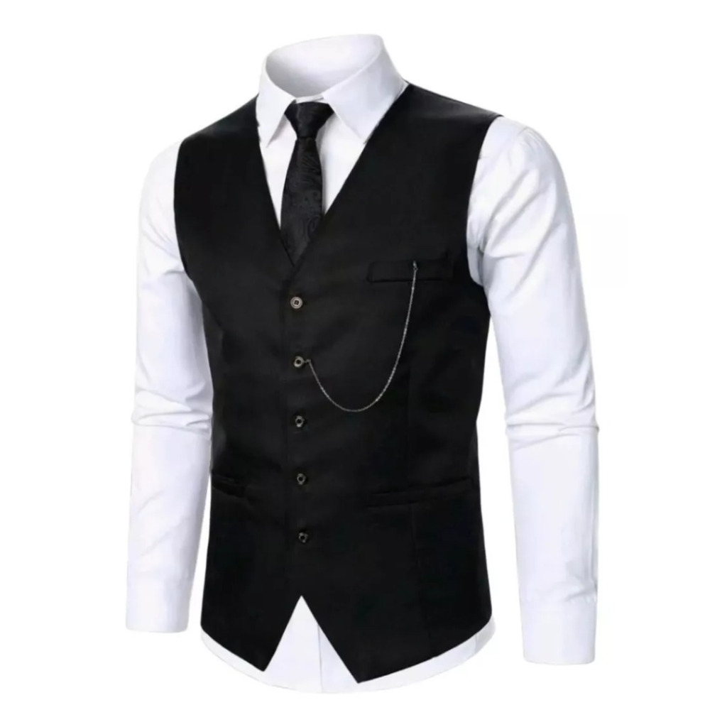 Colete Social Masculino Slim P/ Ternos C Ajuste e 5 Botões – Envio Imediato