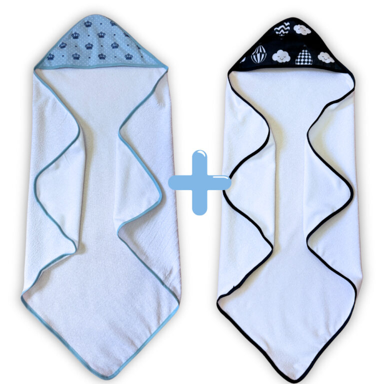 Kit 2 Toalhas de Banho para Bebê com Capuz Forrad