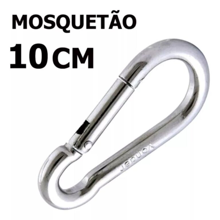Kit 4 Mosquetão 10cm Aço Galvanizado Suporta 350