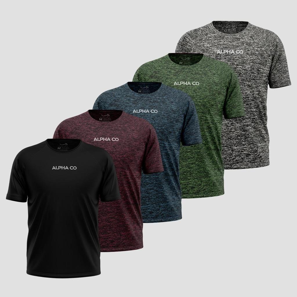 Kit 5 Camisetas Dry Alpha Co Masculina