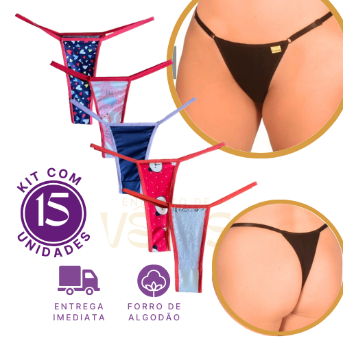 Kit Calcinhas Kit Fio Dental Feminina Tam Único F