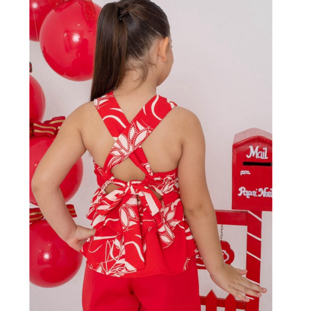 Conjunto infantil menina short blusa verão estamp