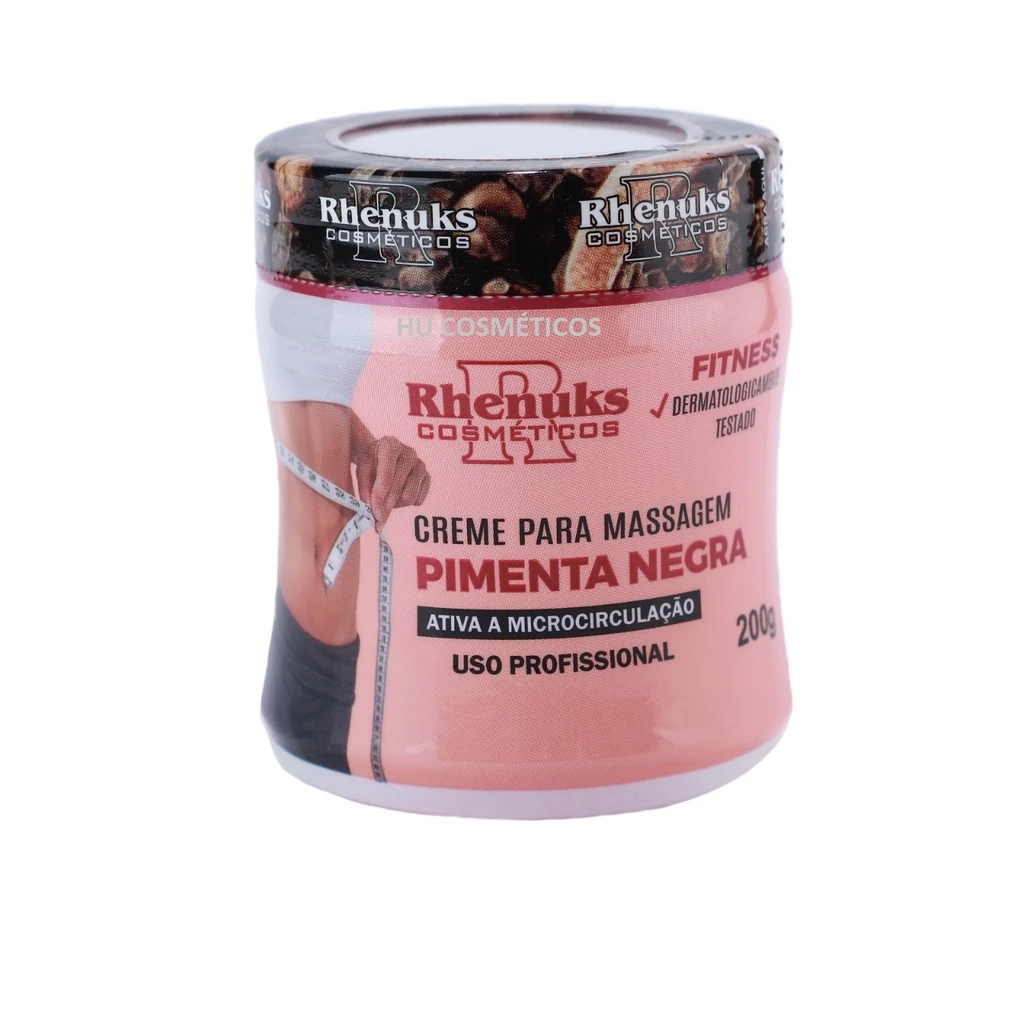 Gel Massageador Pimenta Negra Redutor De Medidas 200g – Rhenuks