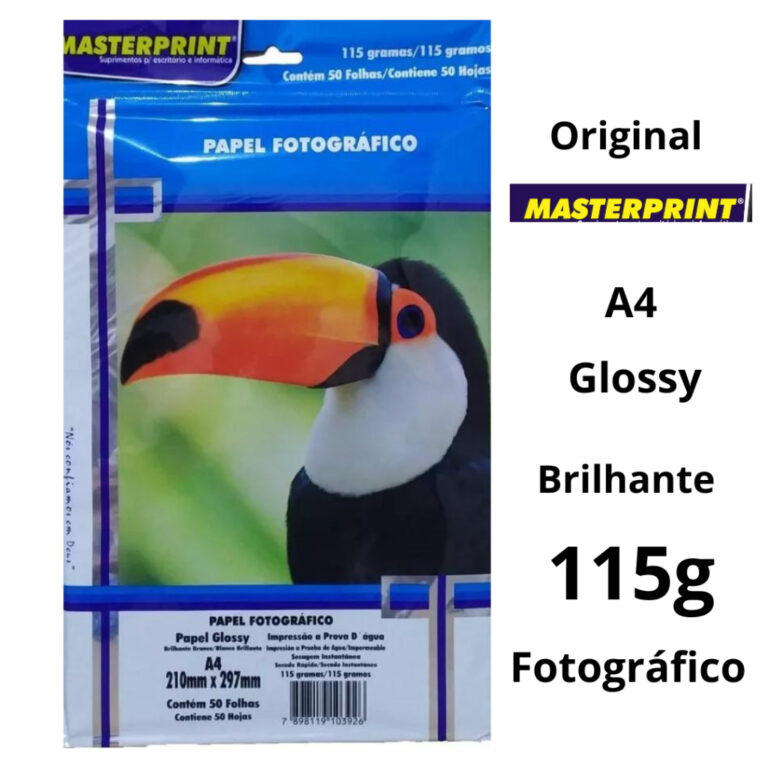 Papel Fotográfico 115g A4 Glossy Brilhante Resist