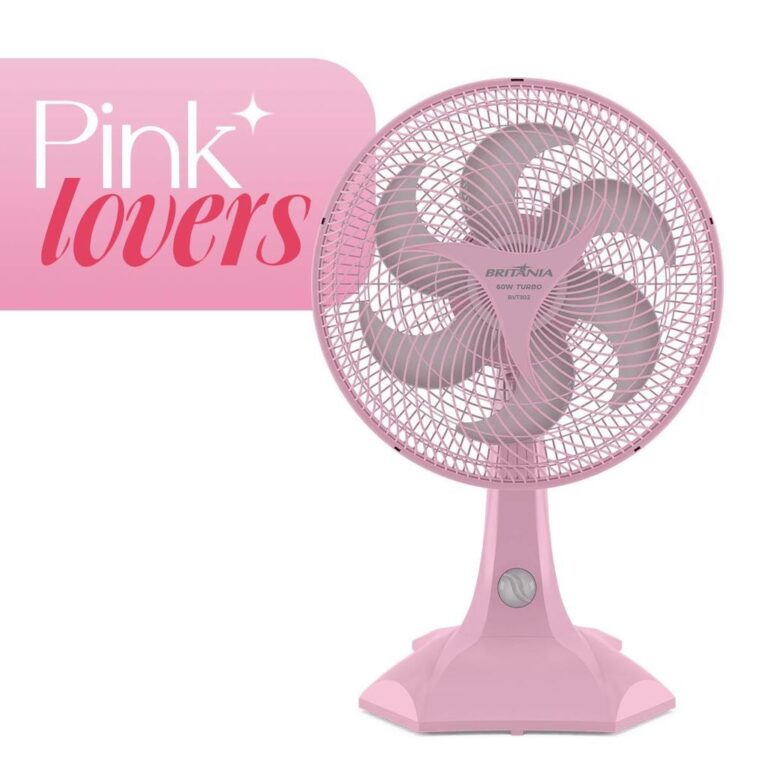 Ventilador Rosa 2 em 1 Britânia 6 Pás Maxx Force
