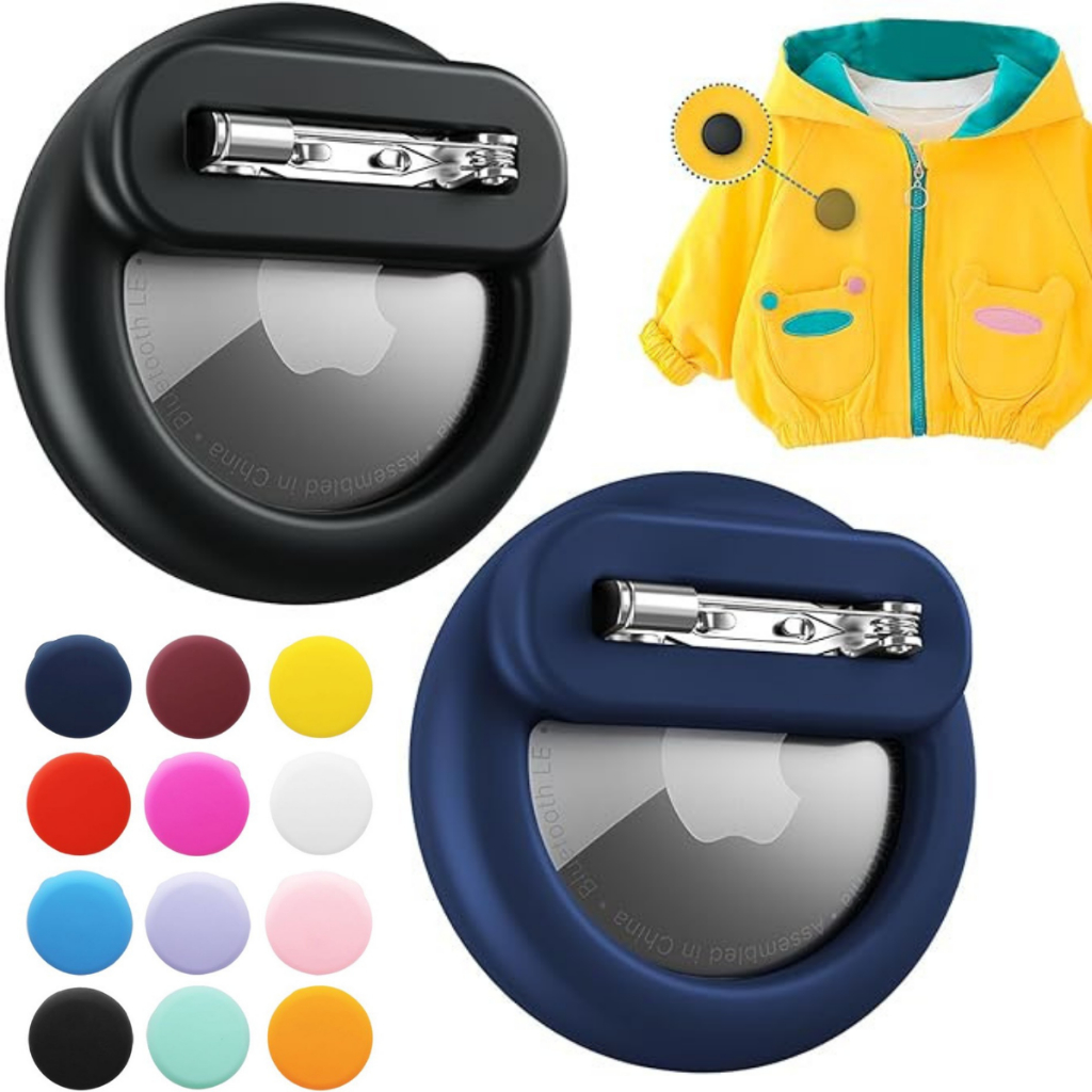 Case Capinha Capa Airtag Rastreador Com Pin De Roupa Silicone Alfinete À Prova Dágua Varias Cores
