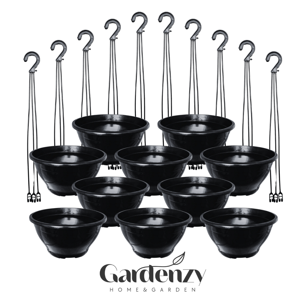 Kit 10 Vasos Cuia 21cm com Haste 43cm Resistente Ideal p/ Rosa do Deserto, Samambaia