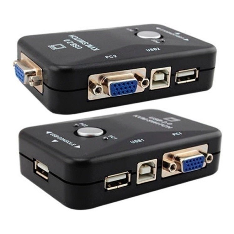 Chaveador Switch Kvm 2 Portas Vga + 2 Usb Monitor 