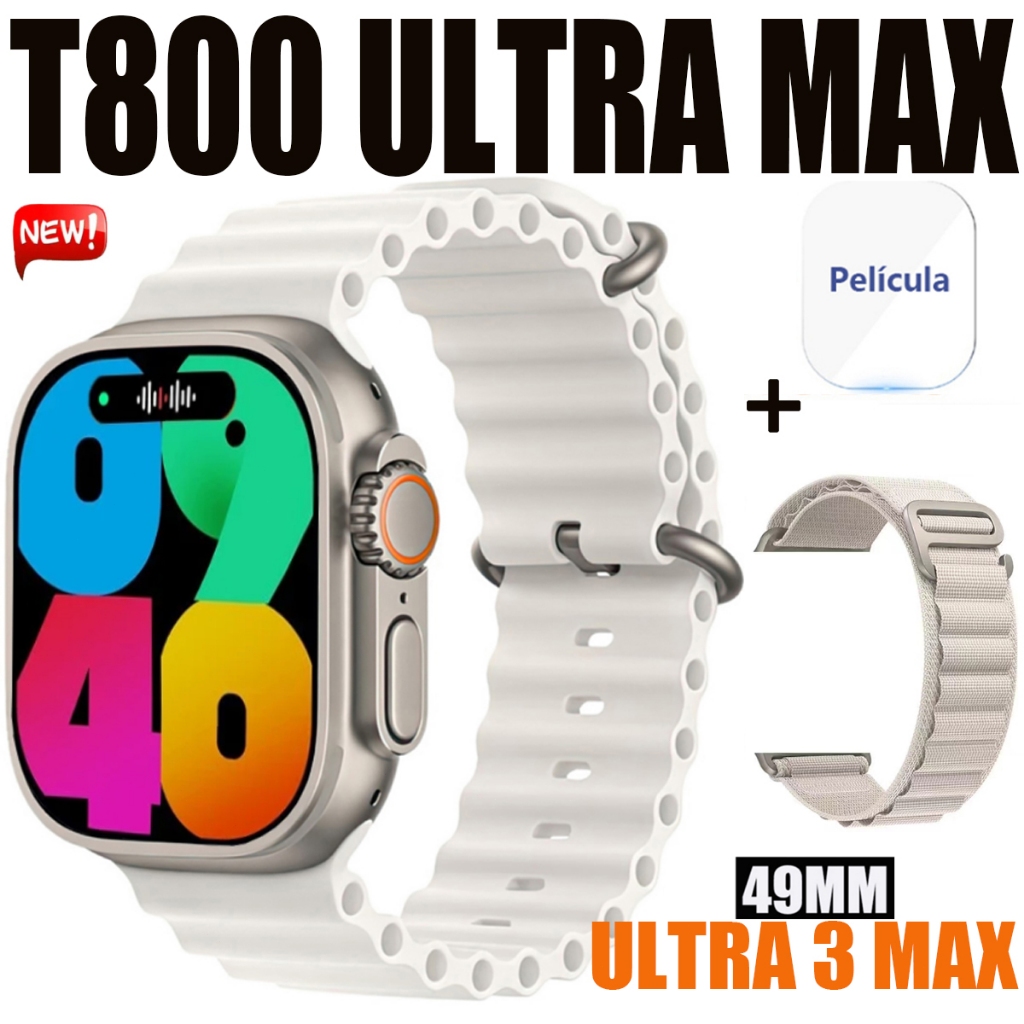 2024 Nova Série 10 Relógio T800 Ultra 3 max Smart Watch Esportivo Sem Fio À Prova Dágua