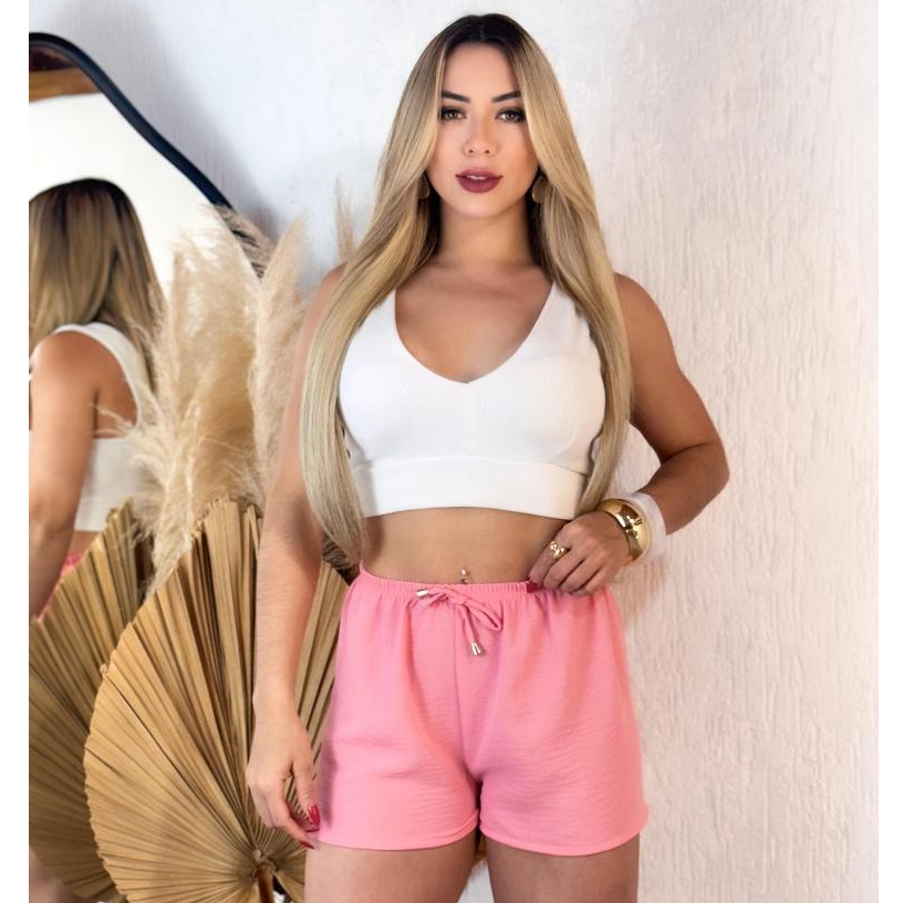 Short Duna Feminino Básico Leve Verão Atlético Leve…