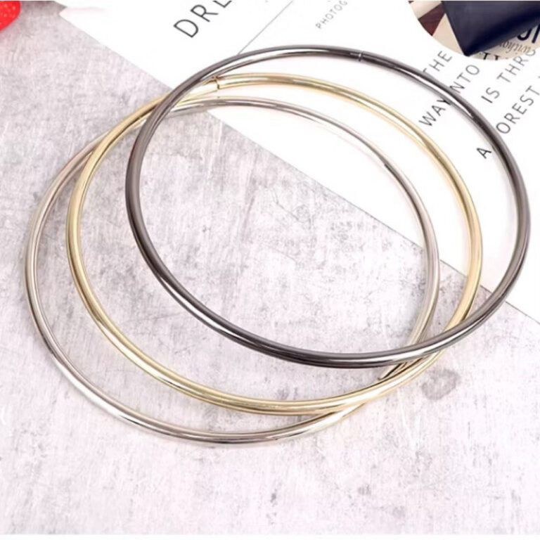 Alça de metal redonda pra bolsa 10cm e 12cm 1 par