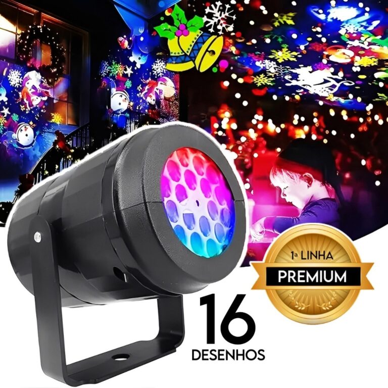 Projetor Led Natal Laser 16 Desenhos Giratório Lu