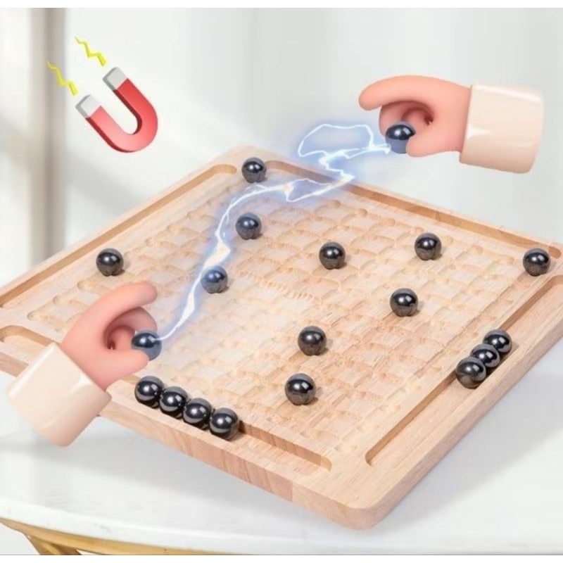 Xadrez Magnético Imas Jogo de Tabuleiro Brinquedo Portátil Bolinhas Esferas Jogos para toda família
