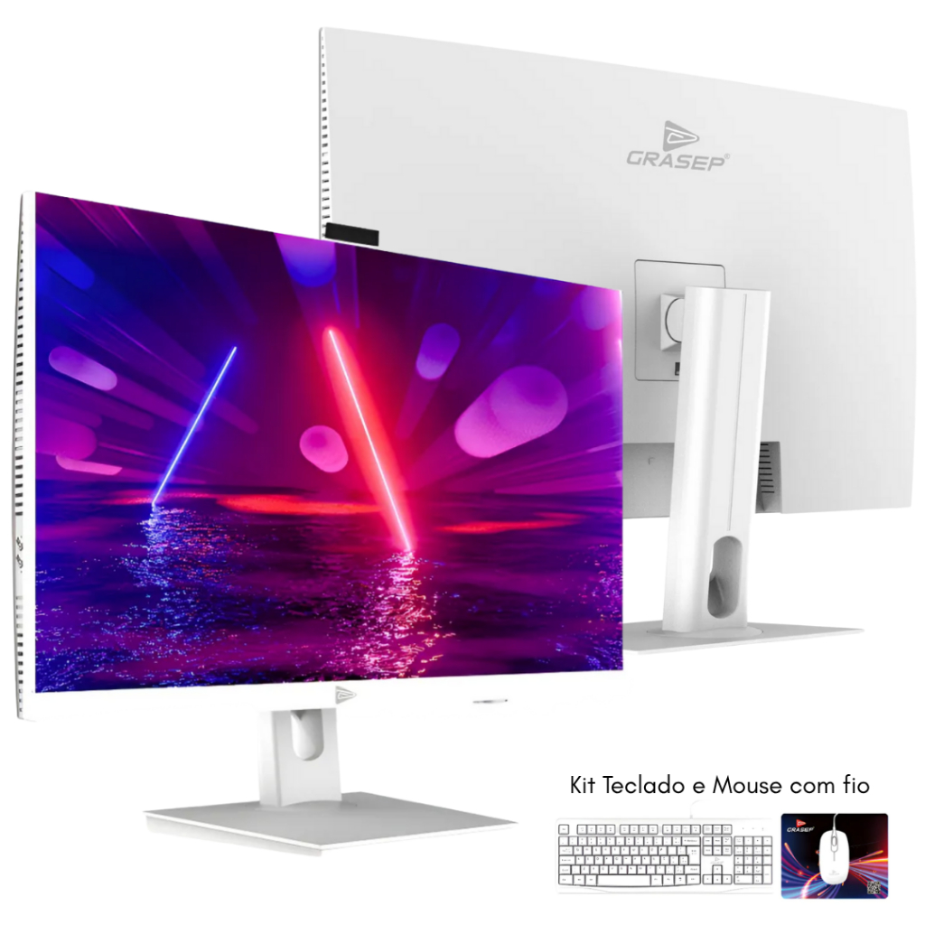 Computador All in One 23.8 Full HD i7 16GB SSD 256GB Webcam WiFi Dual Band Windows 11 Pro Branco