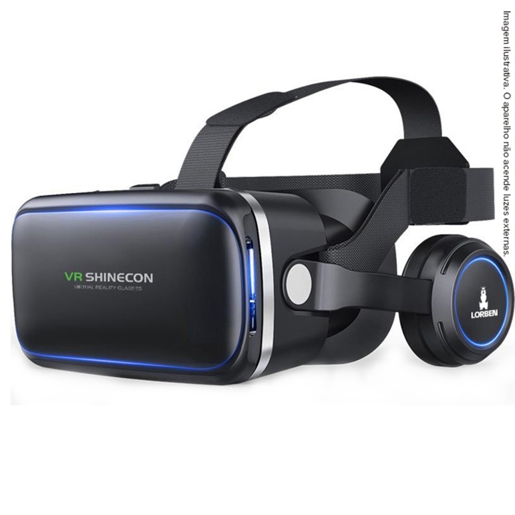 Óculos VR Realidade Virtual Lorben 3D Com Fone Ouvido Estéreo e Controle Remoto