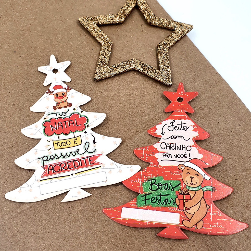 20 Tags de papel – Pinheiro de Natal