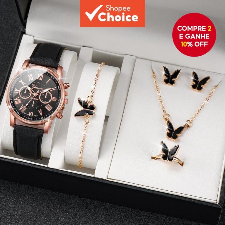 Conjunto De Joias De Moda Casual Relógio De Quart