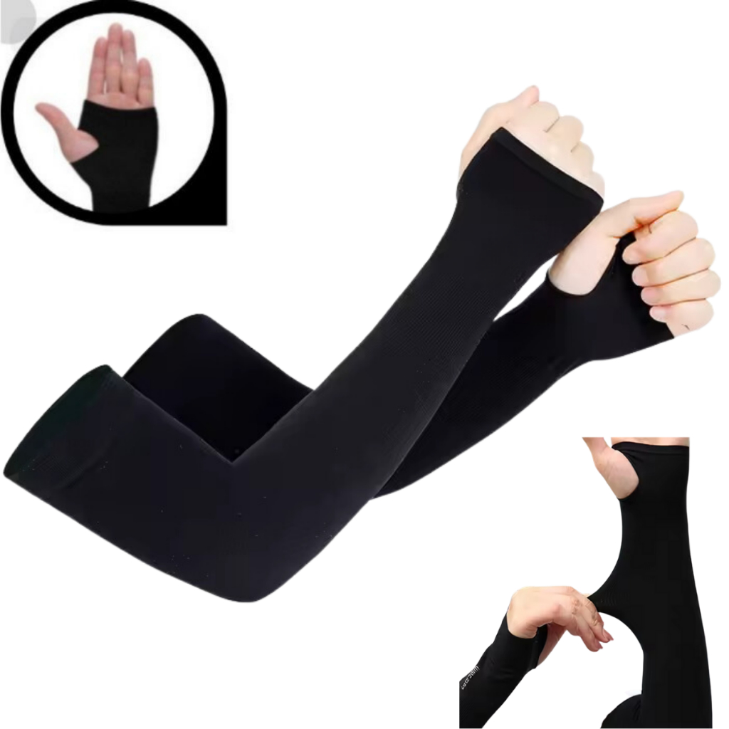 Kit Par Manguito Proteção Solar UV Fina Braço Seda Masculina Feminina Respirável 40cm kit 2 e Kit 3