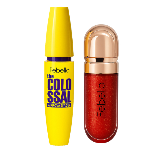 Kit Febella Gloss + Rímel The Colossal Febella Vo