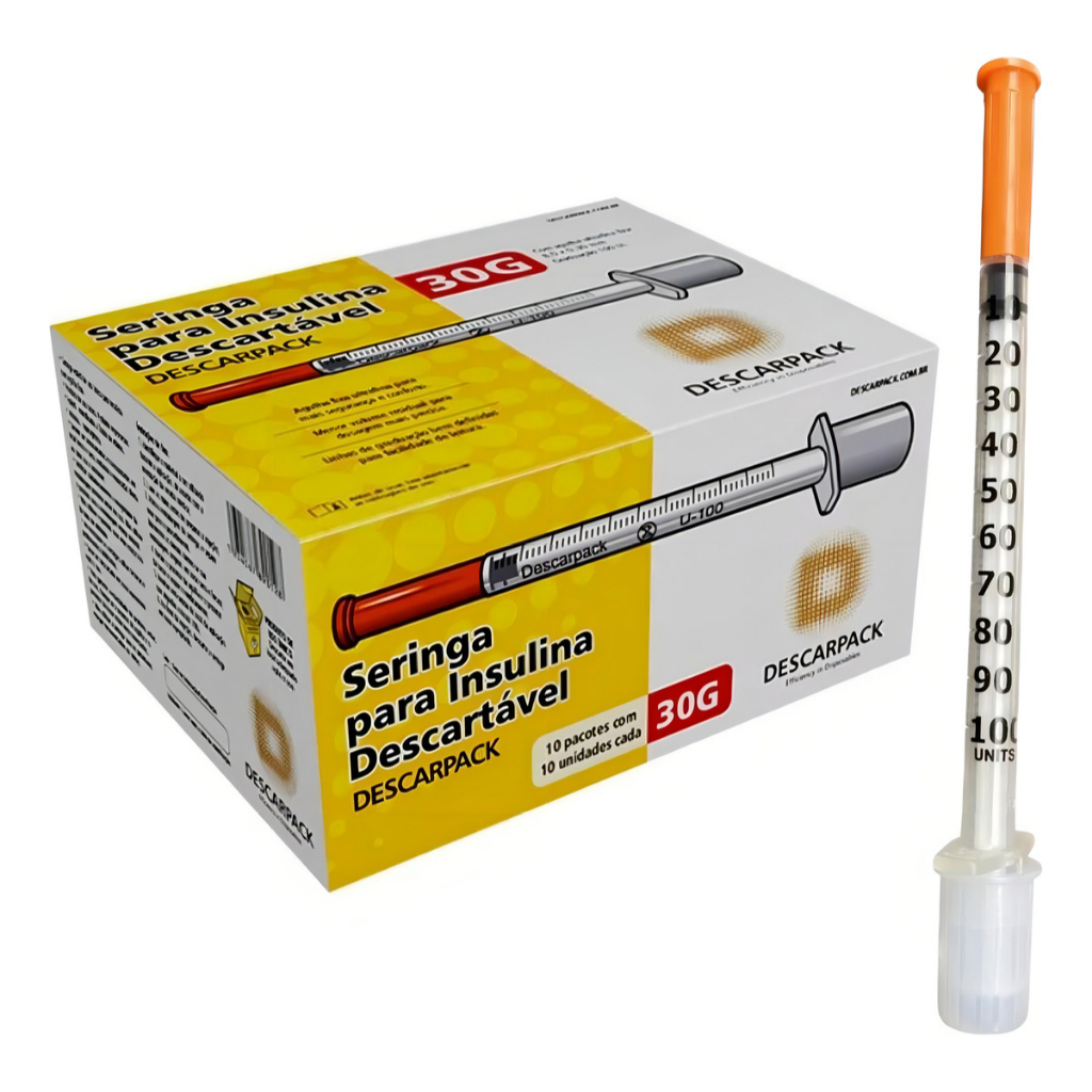 Seringa Insul 1ml/100ul Ag Ultra Fina 8,0×0,30mm 30g