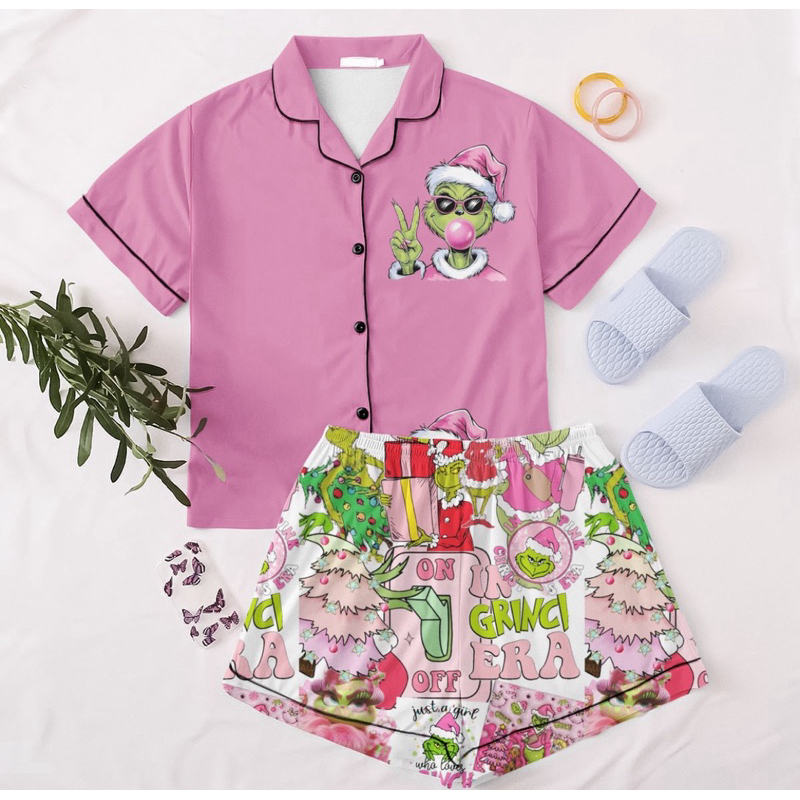 pijama infantil juvenil adulto americano Natal grinch personalizado roupa de dormir conjunto feminin