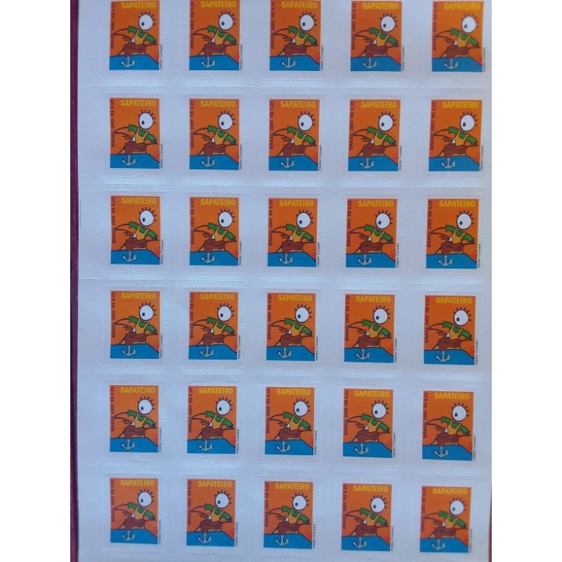 Selo Sapateiro para carta – folha com 30 selos