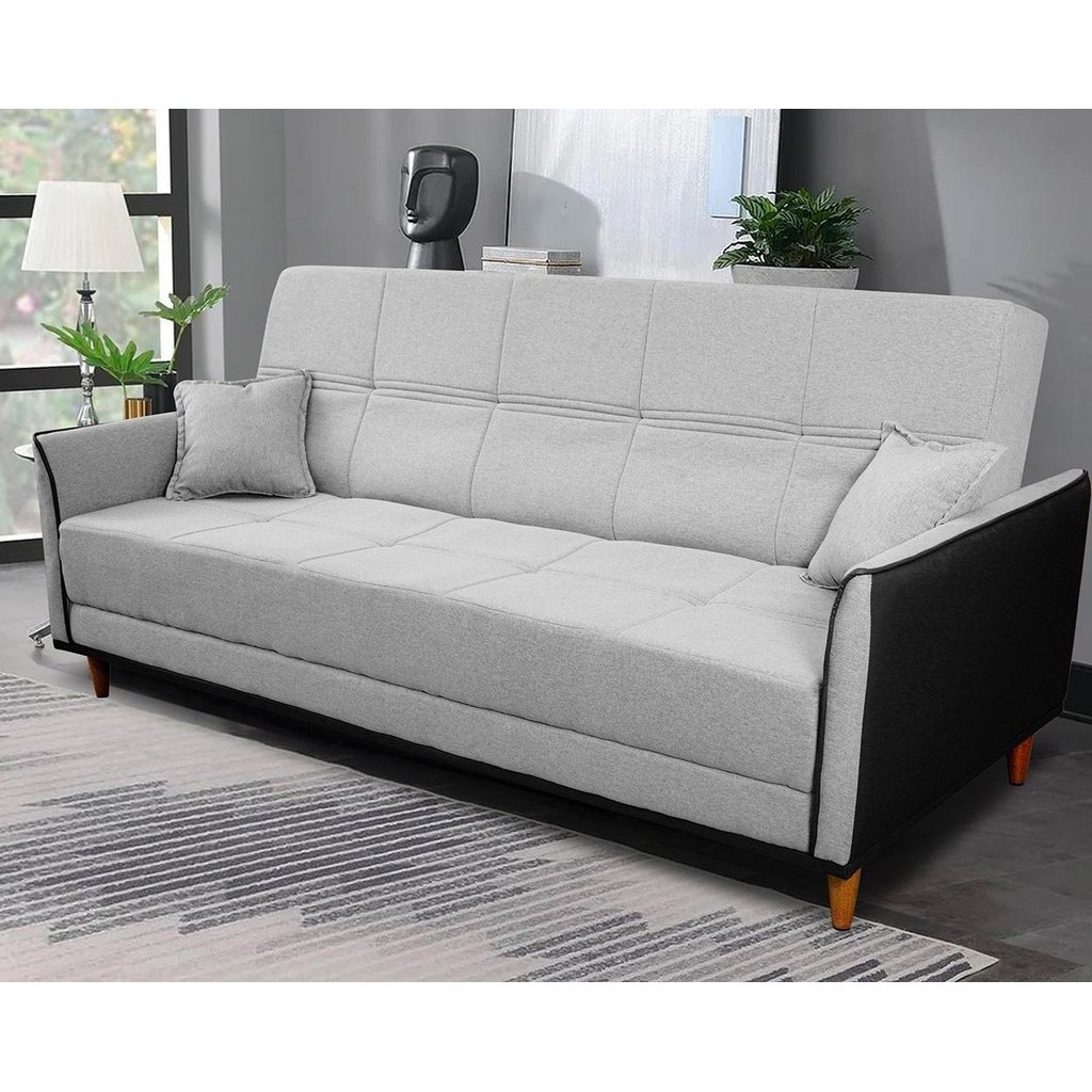 Sofá Cama Sérvia 2,00m Cinza Linho Rustico – King House