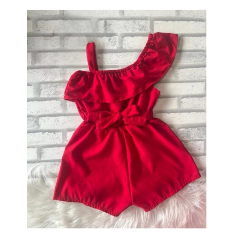 Macaquinho Infantil Menina Ombro, Moda Verão 1 a 