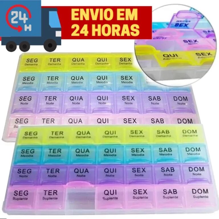 Porta Remédios Semanal 28 Dias  Solução Complet