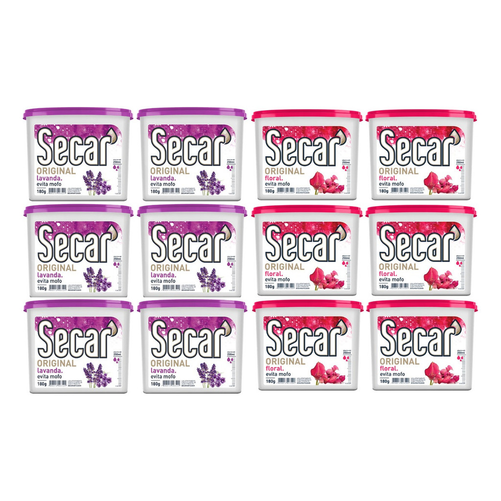 Kit C/ 12un Anti Mofo Secar 180g – Desumidificador, Armario