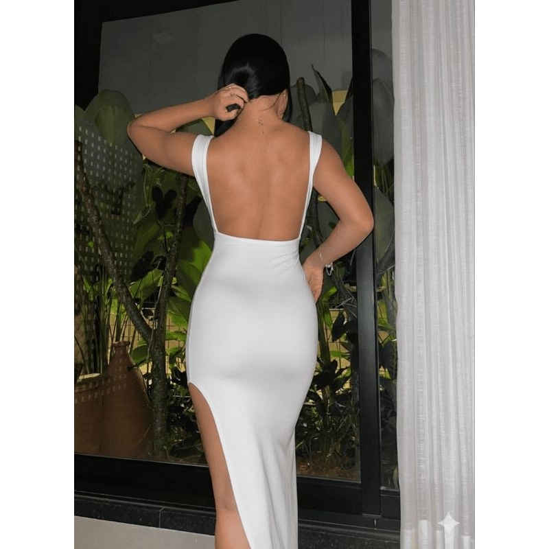 Vestido Feminino Longo Vivi Elegante Suplex p/ Formatura Casamento Vestido Feminino Festa