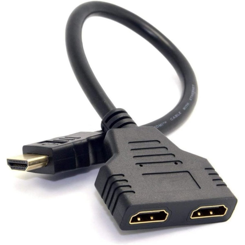 Cabo Duplicador Splitter 1×2 HDMI Y 1 Entrada 2 Saídas HDMI Simultaneamente
