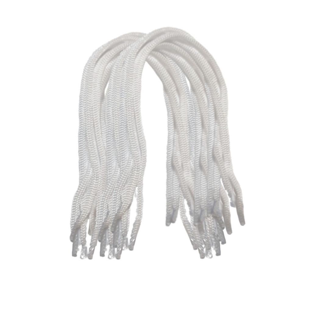 Cordão branco De Poliéster 100 unidades – 35cm Com Ponteira – Alça De Sacola