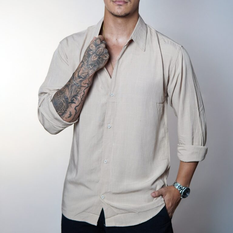 Camisa de Linho Manga Longa Viscolinho Old Money E