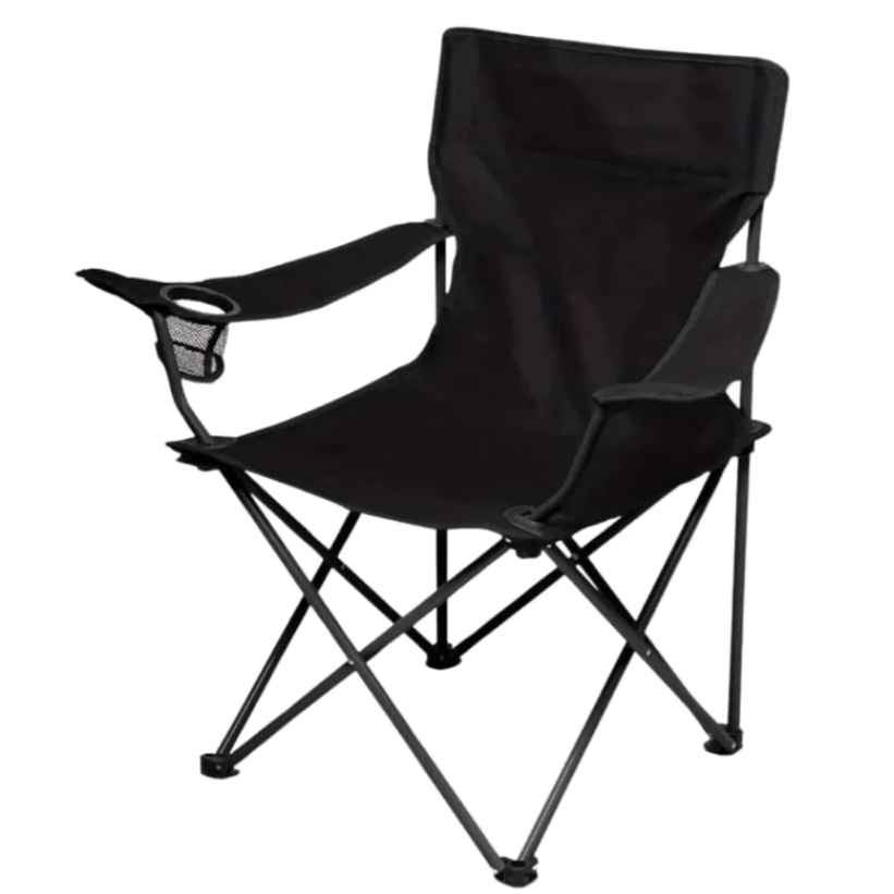 Cadeira de Camping Dobrável Compacta com Suporte de Copo + bolsa de transporte Pesca Praia