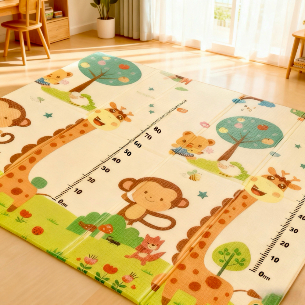 Tapete Tatame Infantil XPE 200x180cm Bebê Dupla Face Dobrável Impermeável