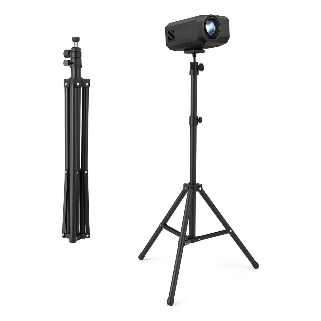 Tripé Universal para Projetor Hy300 Hy320  Dobrável, Ajustável até 2m, Portátil e Resistente