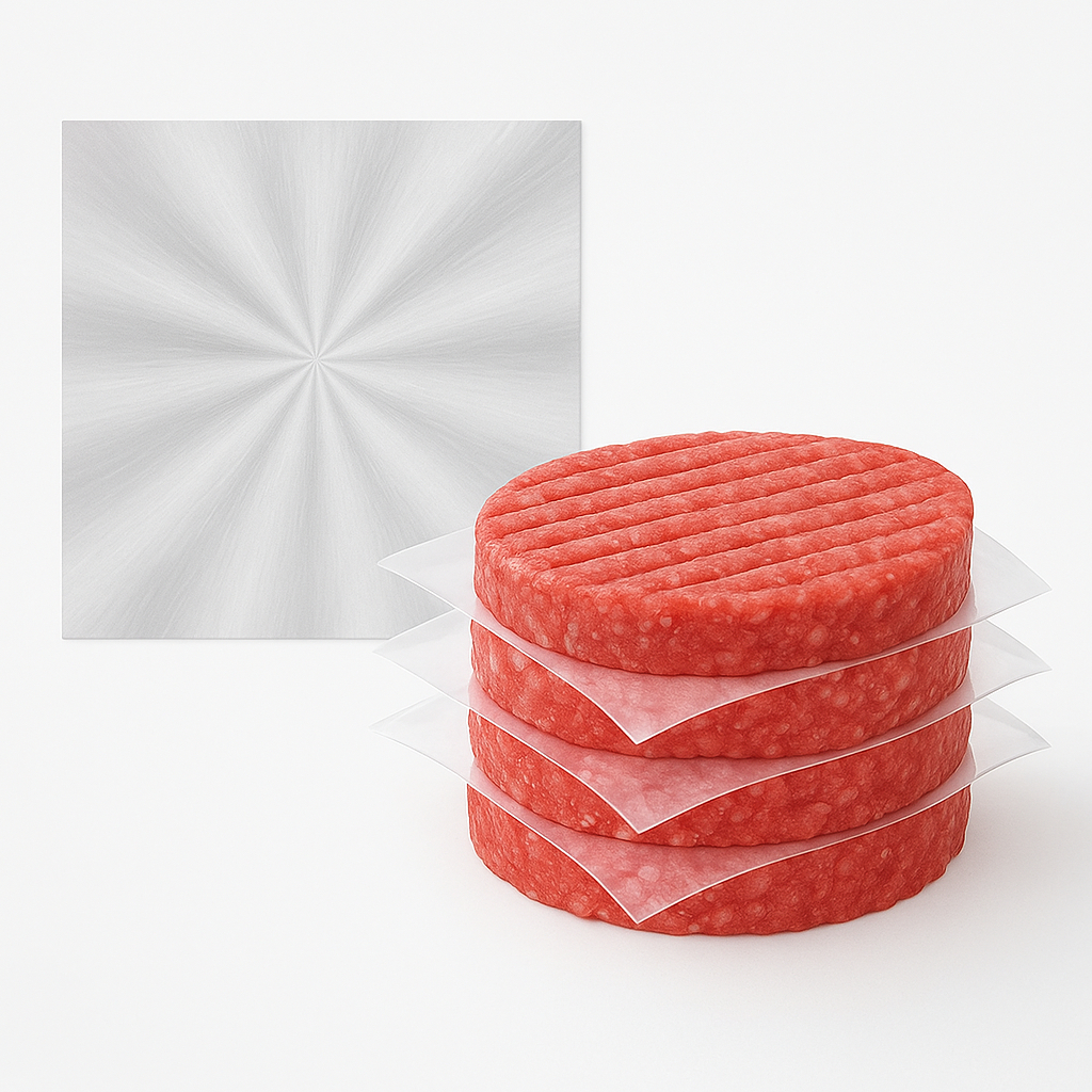 500 folhas Separador Plastico de hambúrguer 15cm x 15cm – Alimentício Resistente não gruda