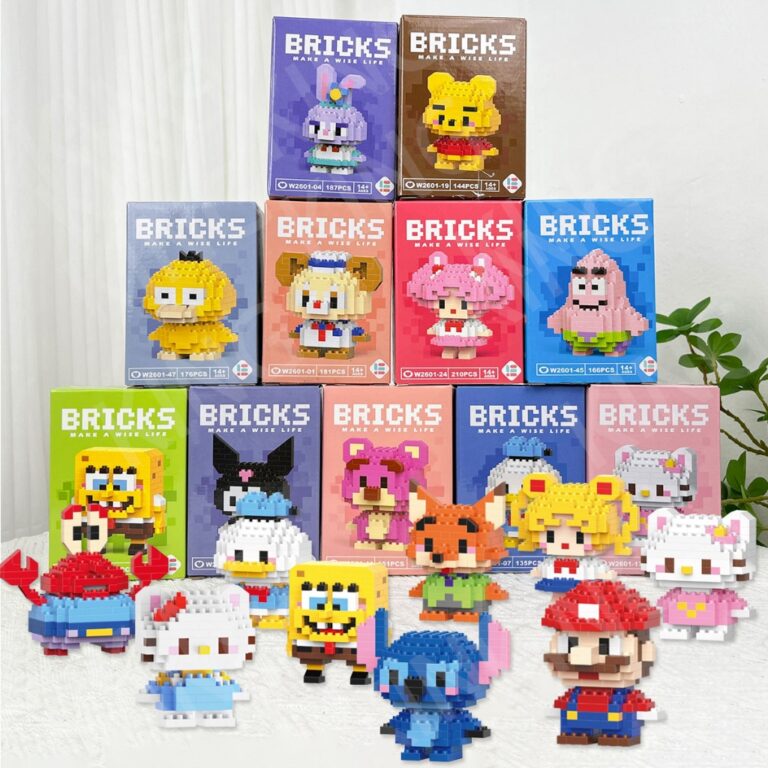 Stitch Building Blocks Figuras Mario Bros Pikachu 