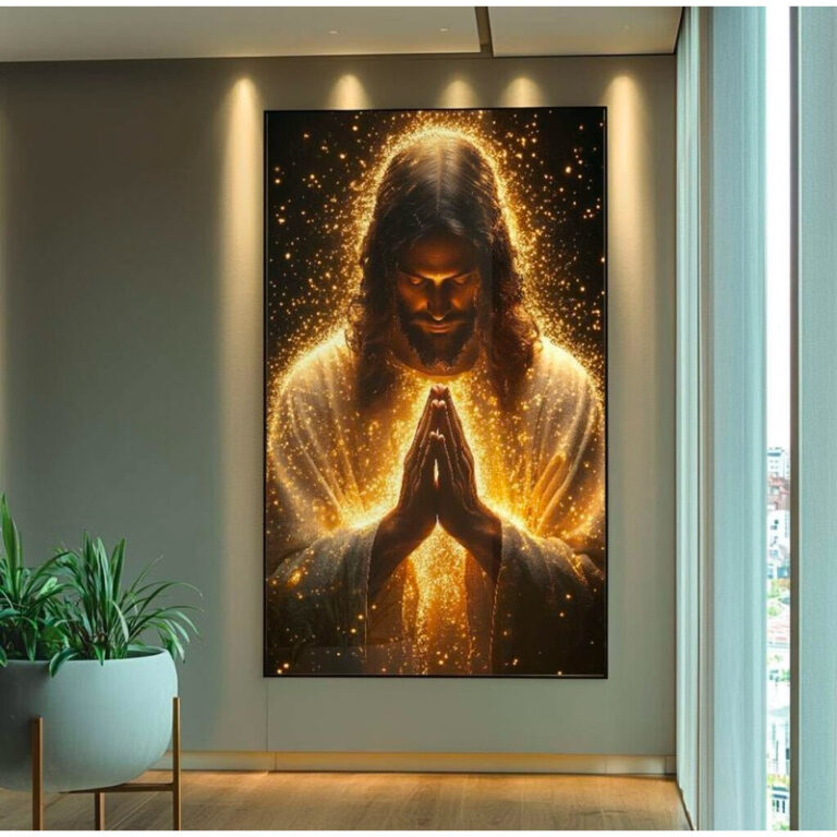 Quadro Decorativo A Luz Da Oração Divina Religio