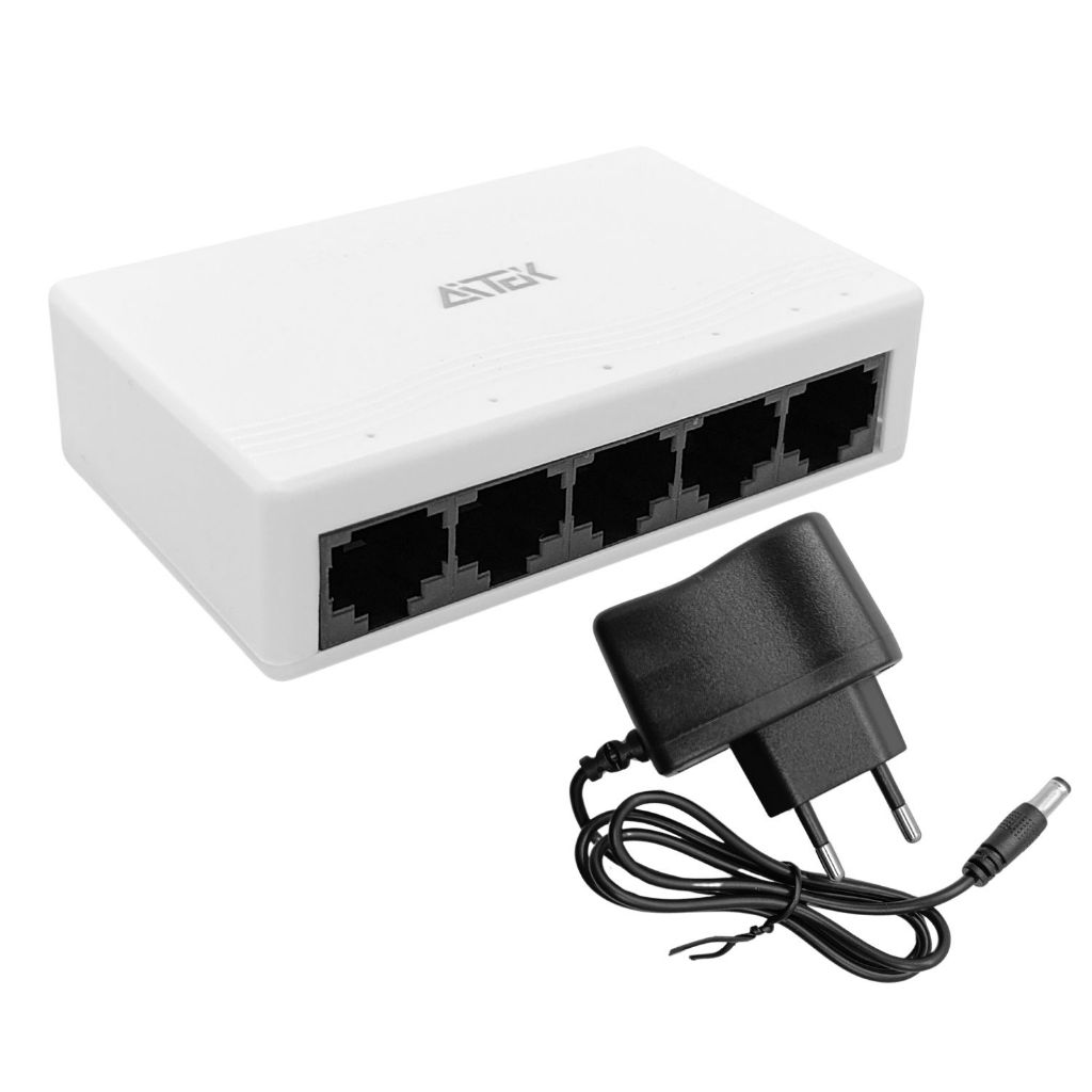 Switch Ethernet 5 Portas RJ45 de 1000Mbps para Alta Velocidade Distância Transmissão até 100m