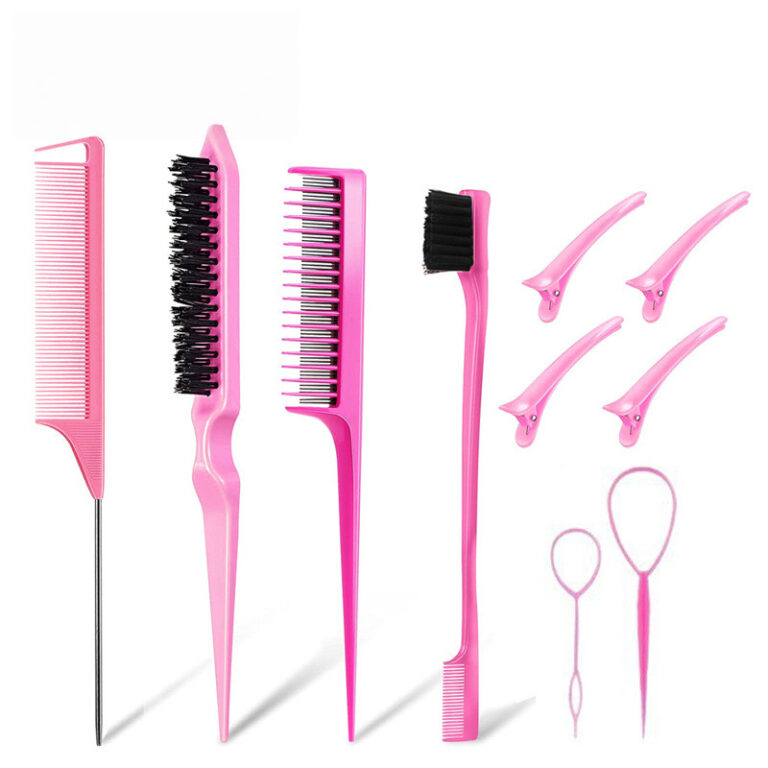 Kit Pente De 10 Peças Com Ferramenta De Trança E