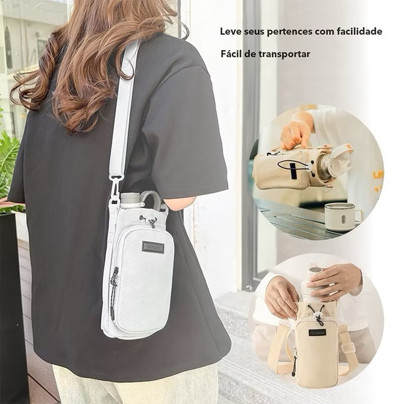 Bolsa Transversal Ar Livre Para Garrafa de Água